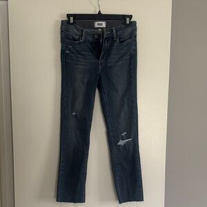 PAIGE Women's Distressed Straight-Leg Jeans